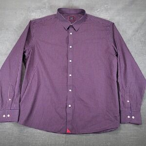 UNTUCKit‎ Mens XXXL Button Down Shirt Purple Red Plaid Wrinkle Free Cotton 3XL